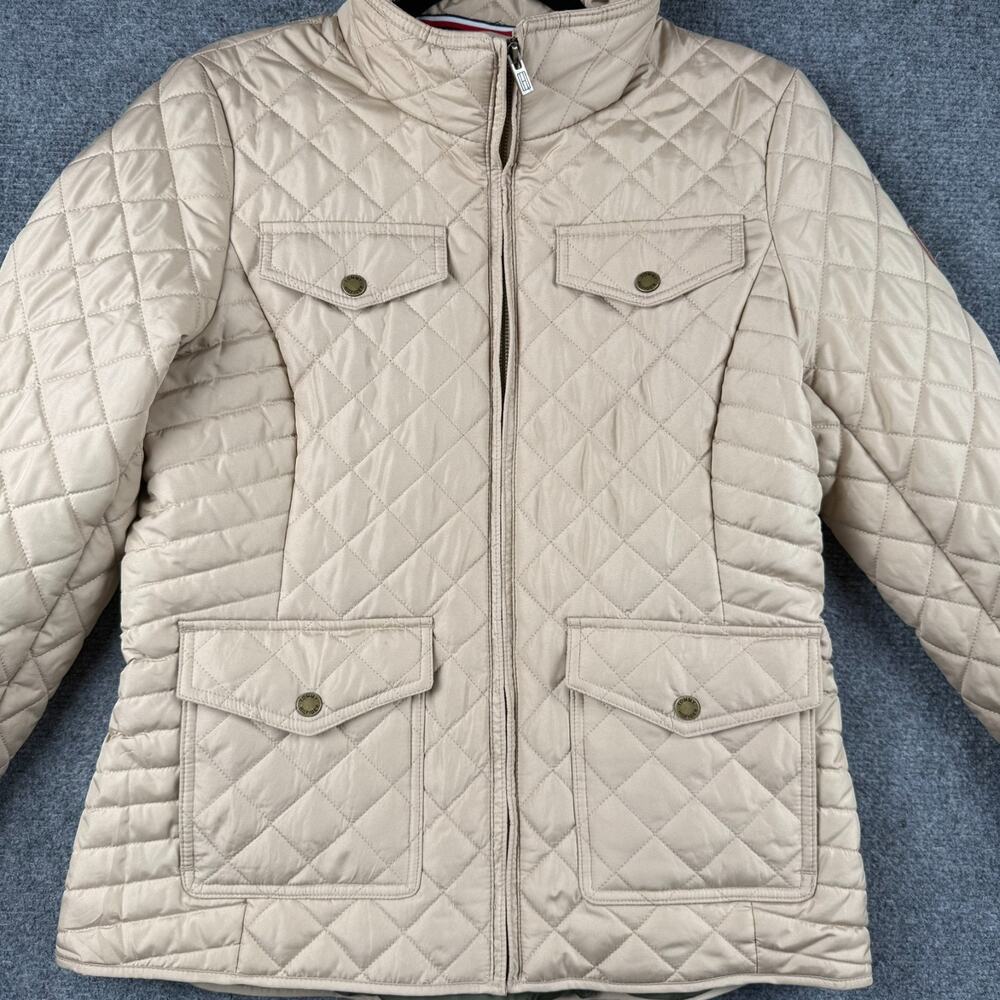 Quilted Field Jacket Tommy Hilfiger Women's S/P Tan Beige Diamond Stitch